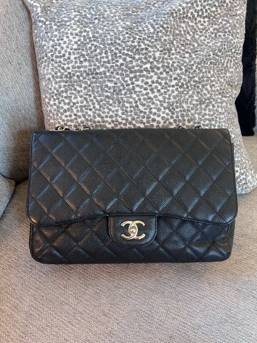Chanel Vintage Classic Single Flap Quilted Caviar Jumbo Shoulder Bag - Picture 14 of 14